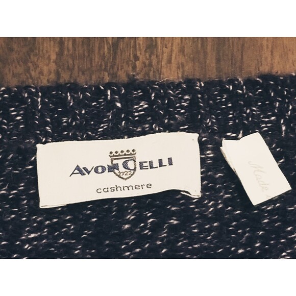 Avon Celli Sweater Men's Size 52 Black 100% Cashmere Made In Italy Crew Neck - Picture 4 of 6